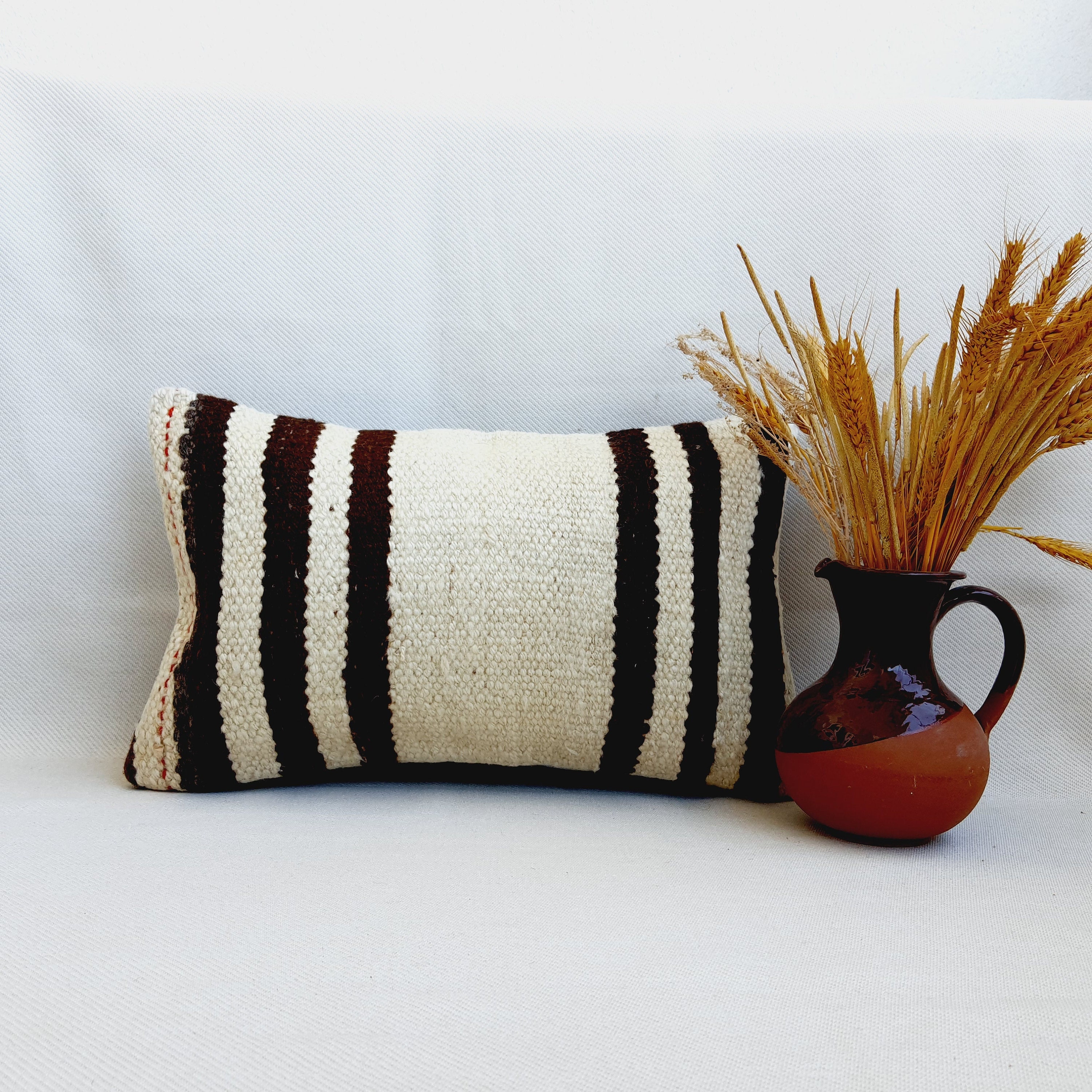 ヴィンテージキリムランバーピローカバー：トルコウールクッション（12