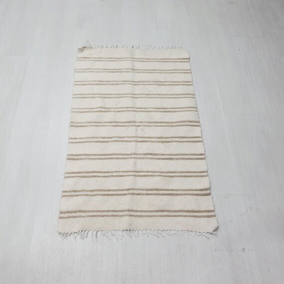 手織りトルコウールブランケットラグ：ヴィンテージ シイルト ラグ