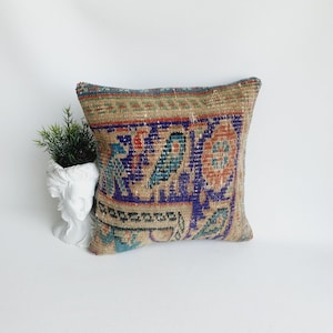 16x16 Rug Pillow Vintage Rug Pillow Throw Pillow Handmade Pillow Boho Pillow Home Decor Rustic Pillow Rug Pillow Vintage Pillow Covers