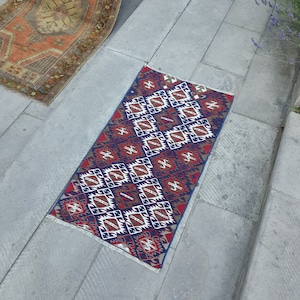 Turkish Small Kilim 22x44 inches Small Rug , Vintage Small Rug , Turkish Small Rug , Oriental Rug , Area Rug , Small Rugs ,  Tribal Rug
