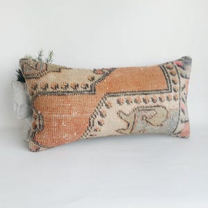 12x24 Handloom Rug Pillow Cover , Boho Pillow, Turkish Rug Pillow, Antique Pillow, Rug Cushion Cover, Rug Decor Pillow, Oushak Rug Pillow,