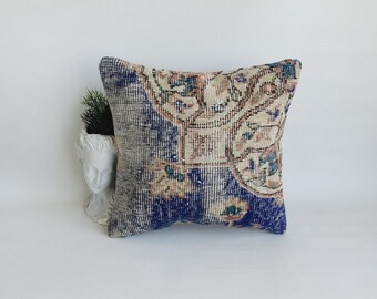 Capa de almofada de lã da Anatólia: almofada vintage boho, 16x16