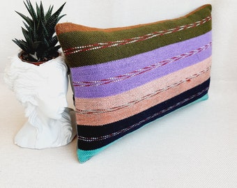 12x20 Kilim Lumbar Pillow , Turkish Kilim Pillow , Kilim Pillows , Kilim Lumbar Pillow , Kilim Pillow 12x24 , Boho Throw Pillow , Kilim Rug