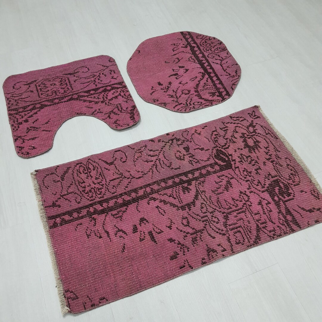 Vintage Bathroom Rug Set Bathroom Mat Set Bath Mats Etsy