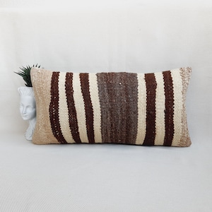 12x24 Striped Kilim Pillow , Kilim Pillow Case , Throw Pillow , Vintage Pillow , Handmade Pillow , Anatolian Kilim Pillow
