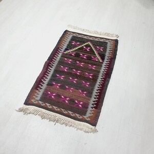 Traditional Turkish Wool Rug , Handmade Kilim Area Rug