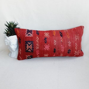 Anatolian Pillow 12x24 Kilim Lumbar Pillow Turkish Kilim Pillow Kilim Lumbar Pillow Kilim Pillow Cover Throw Kilim Pillow