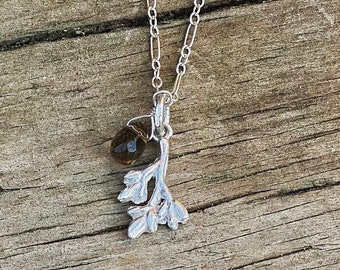 Olive Branch + Smoky Topaz Necklace