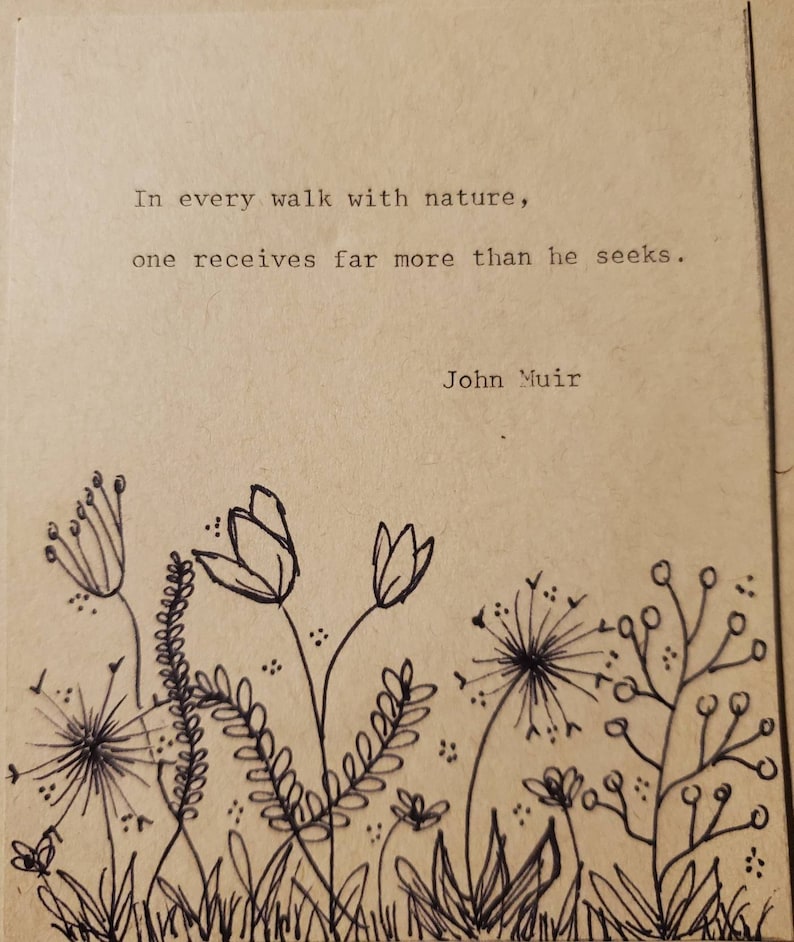 John Muir in every walk with nature typewriter image 1