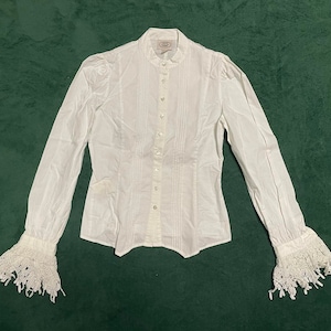 Vintage Laura Ashely white blouse with extreme lace sleeves