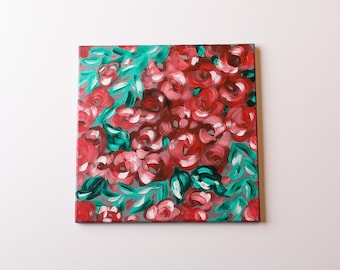 Hand Painted Acrylic Flower Canvas
