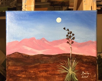 8x10 Yucca Moon - Painting