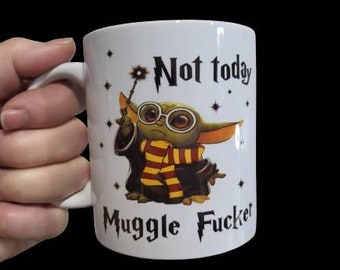 Muggle Mug, Harry Potter, baby yoda, wizzard custom made