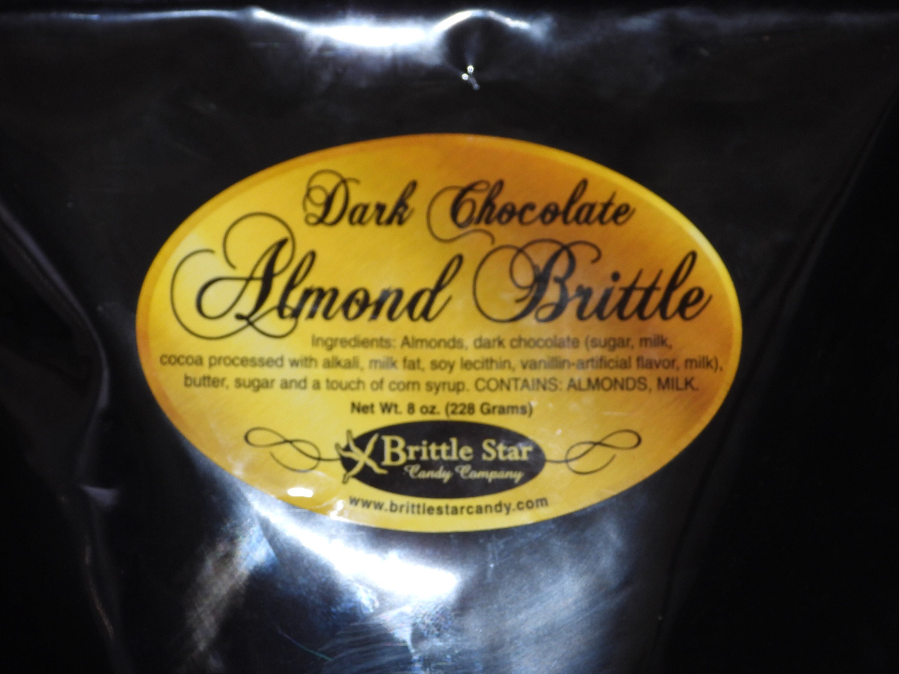 Dark Chocolate Almond Brittle Bites 8 Oz. standup Black Etsy