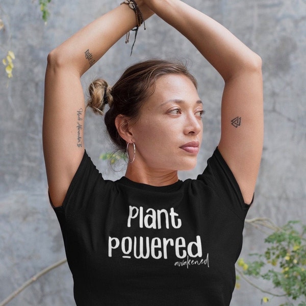 Plant Powered Shirt, Statement Vegetarian shirt, Vegan clothing, Food Lifestyle Tee, Plant lovers gift