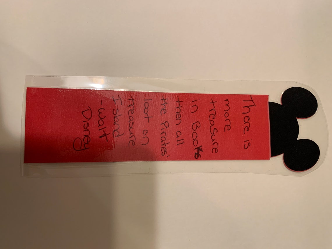 Personal Mickey Mouse Bookmark | Etsy
