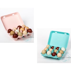 Square Paper Pulp Chicken Egg Cartons (12 eggs) Cotton Candy Colored