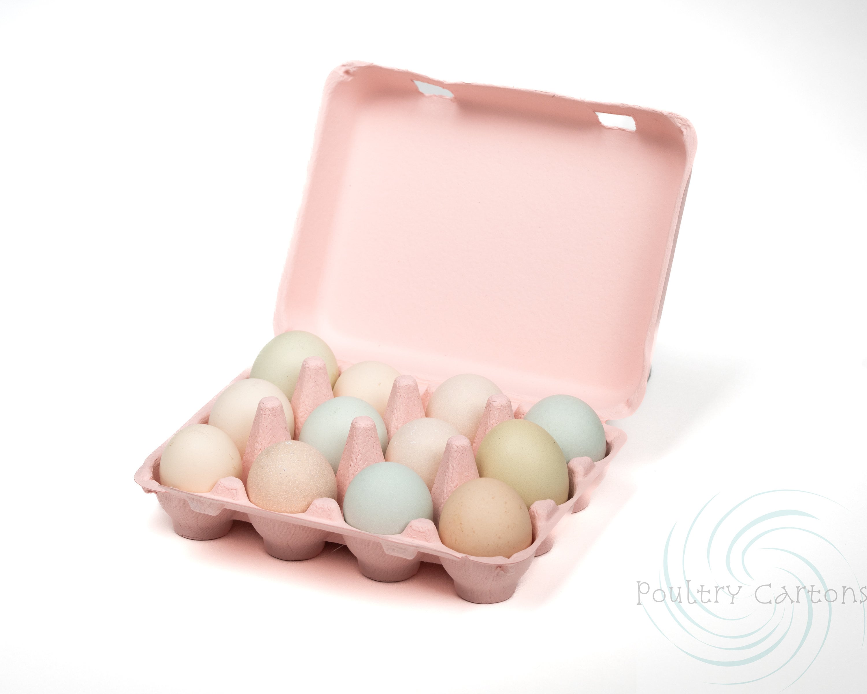 Bantam (Small Eggs) Pink Square Paper Pulp Egg Cartons (12 eggs)