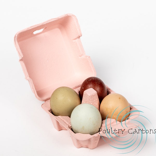 Pink Paper Pulp Chicken Egg Cartons (4 eggs)