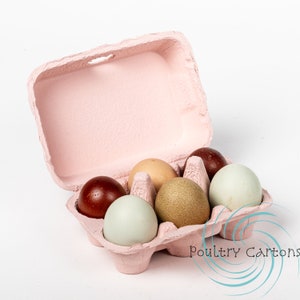 Pink Paper Pulp Chicken Egg Cartons (6 eggs)