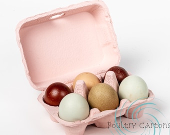 Pink Paper Pulp Chicken Egg Cartons (6 eggs)