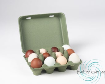 Kelsey Green Square Paper Pulp Chicken Egg Cartons (12 eggs)