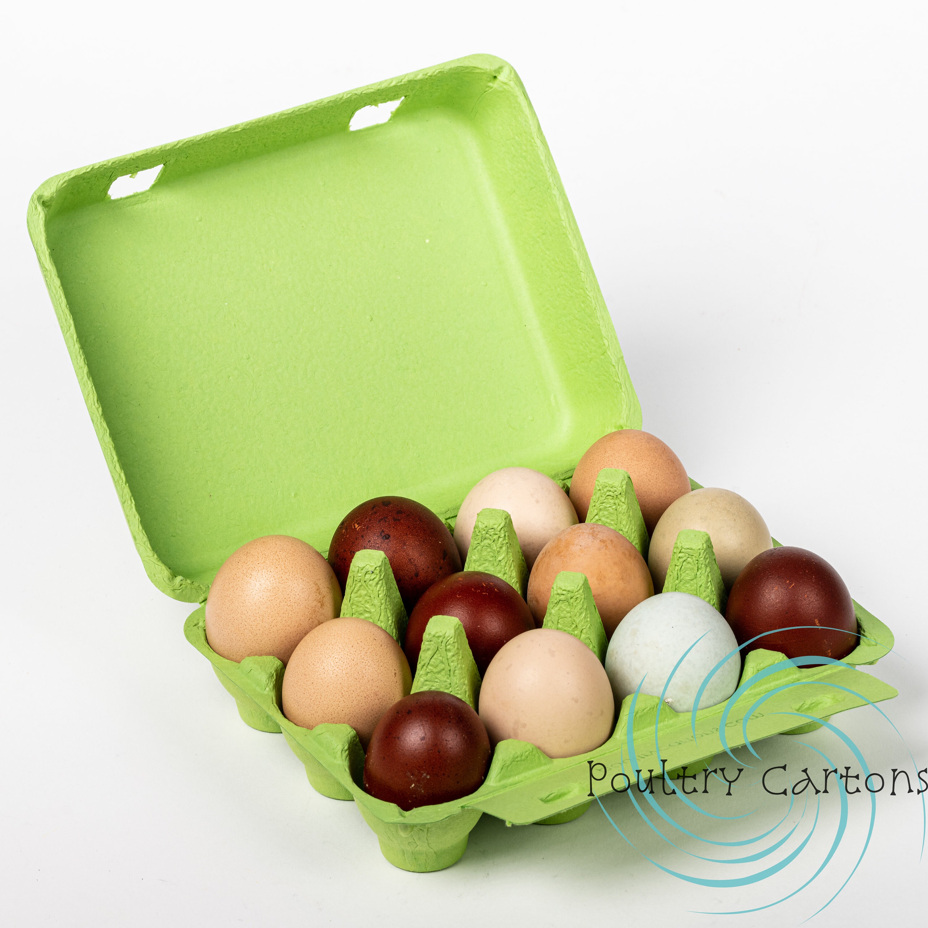 10-teal, Brown or Gray Split Egg Cartons, Cartons Hold 12 Eggs or