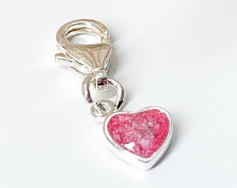 Cremation Memorial Keepsake Heart (Thomas Sabo style) charm 5.8mm sterling silver 925 made with the ashes of your loved one