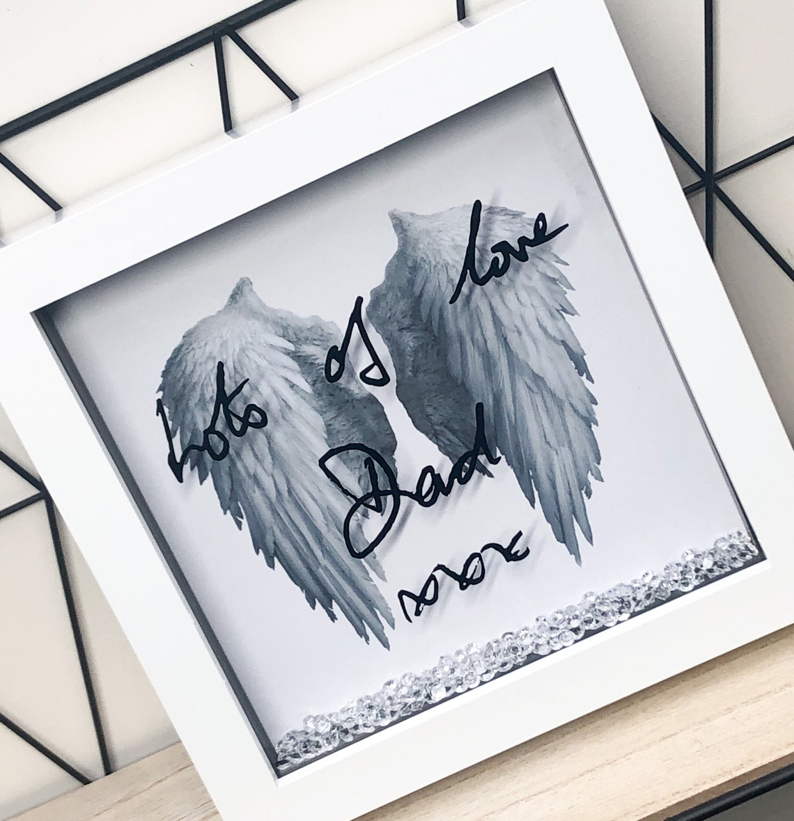 Memorial Frame With Loved Ones Writing Taken From a Card or Etsy