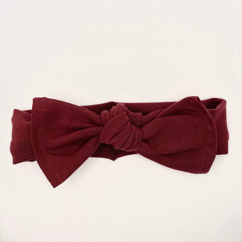 Hearing Aid Friendly Headband Big Bow; Burgundy
