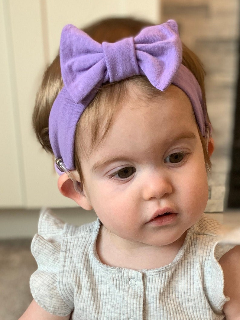 Hearing Aid Friendly Headband Classic Bow Purple Etsy UK