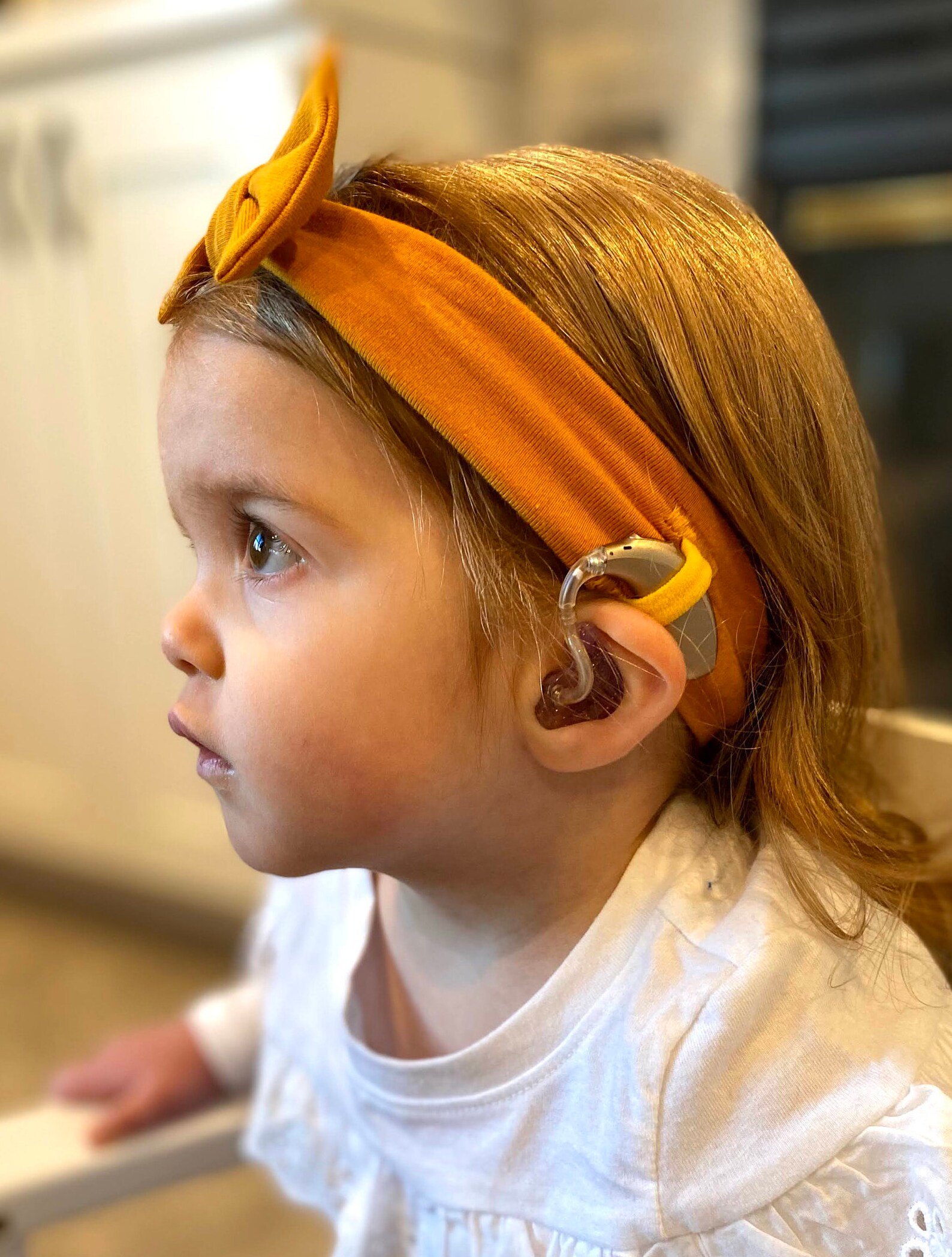 Hearing Aid Friendly Headband Classic Bow Mustard Etsy