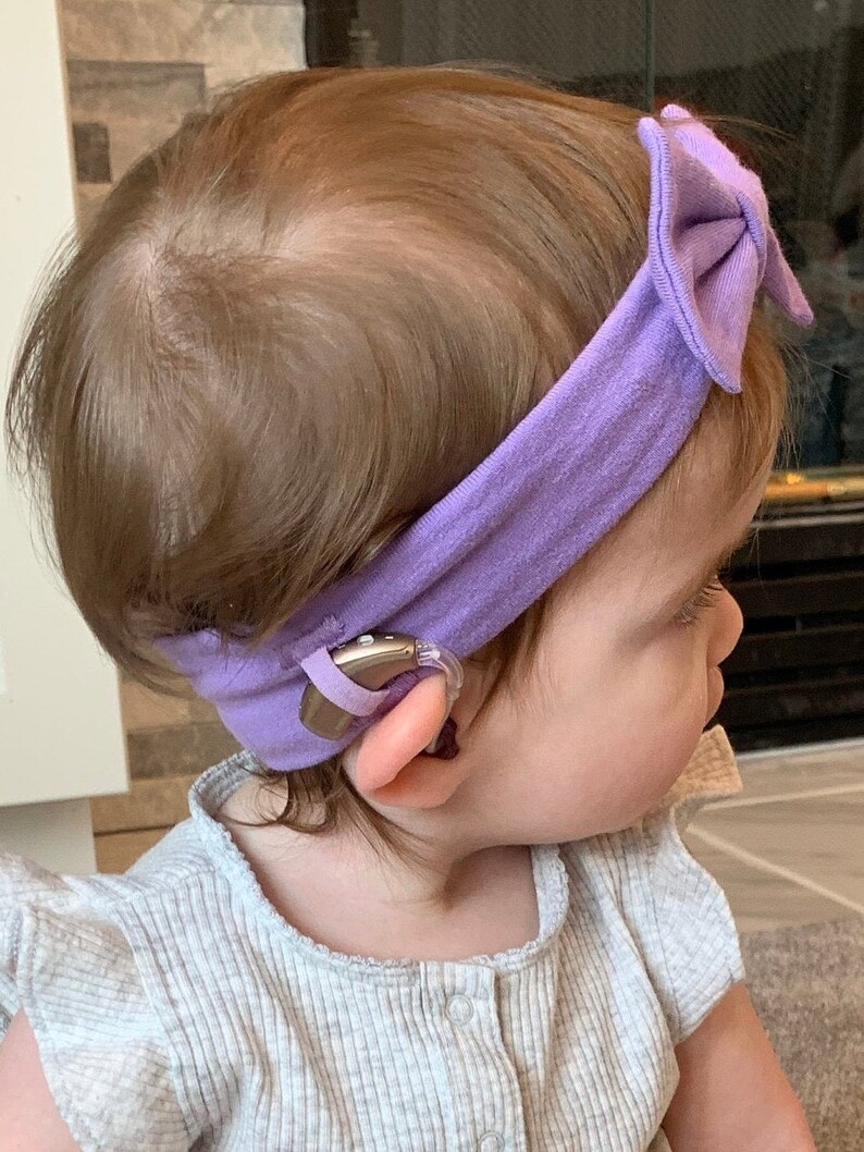 Hearing Aid Friendly Headband Classic Bow Purple Etsy
