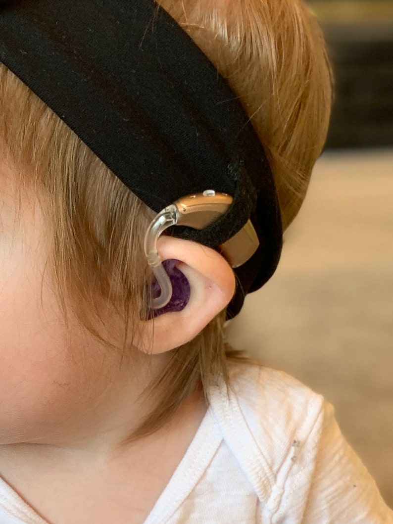 Hearing Aid Friendly Headband Tie Bow Black Etsy