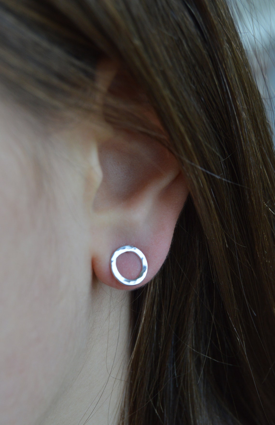 Open Circle Stud Earrings for Second and Third Hole. A Set of Etsy