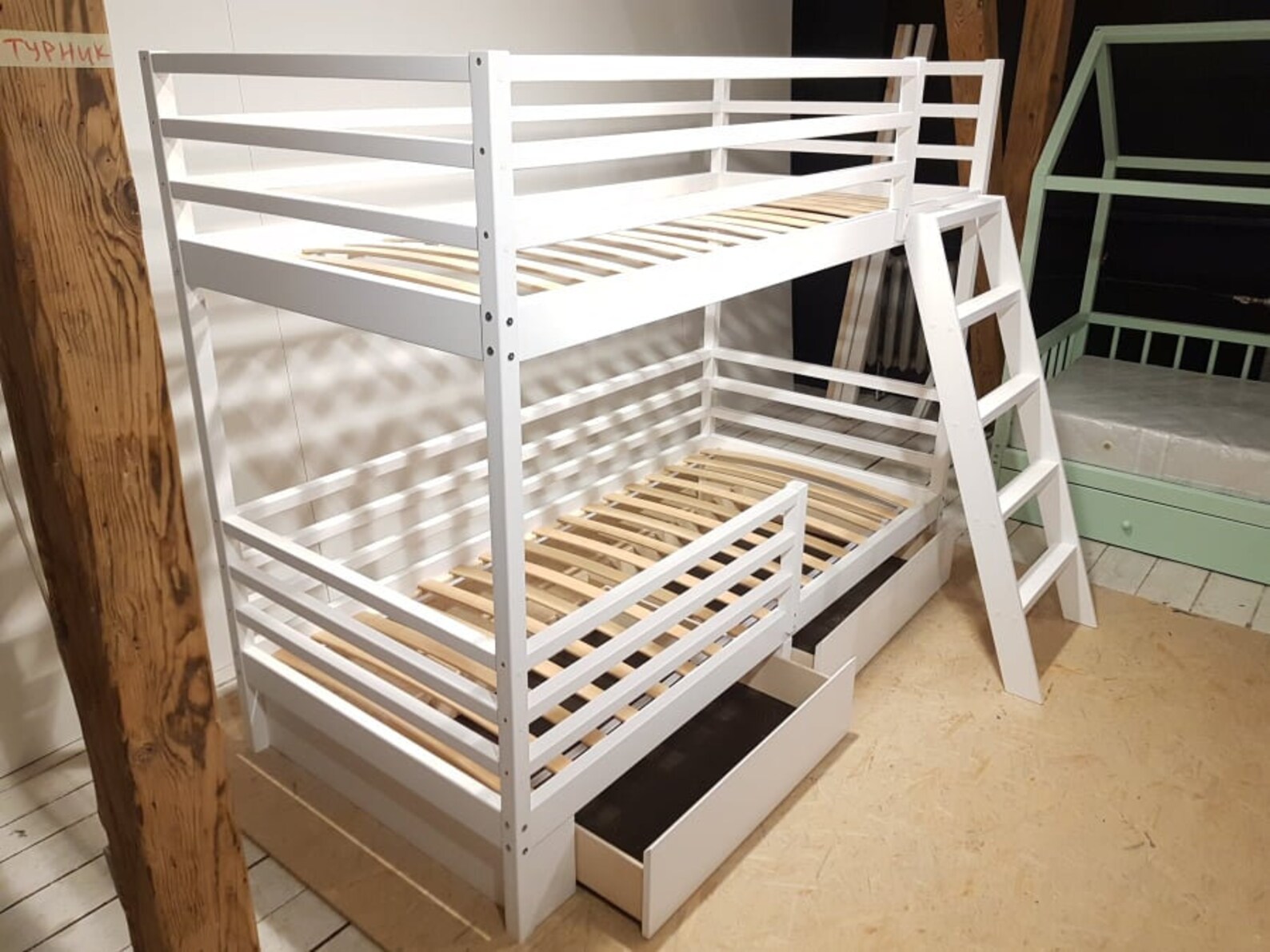 Bunk double loft bed with REMOVABLE LADDER Double loft bed Etsy