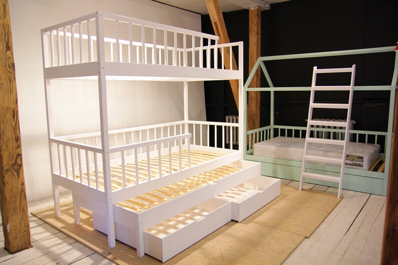 Bunk double loft bed with REMOVABLE LADDER Double loft bed Etsy