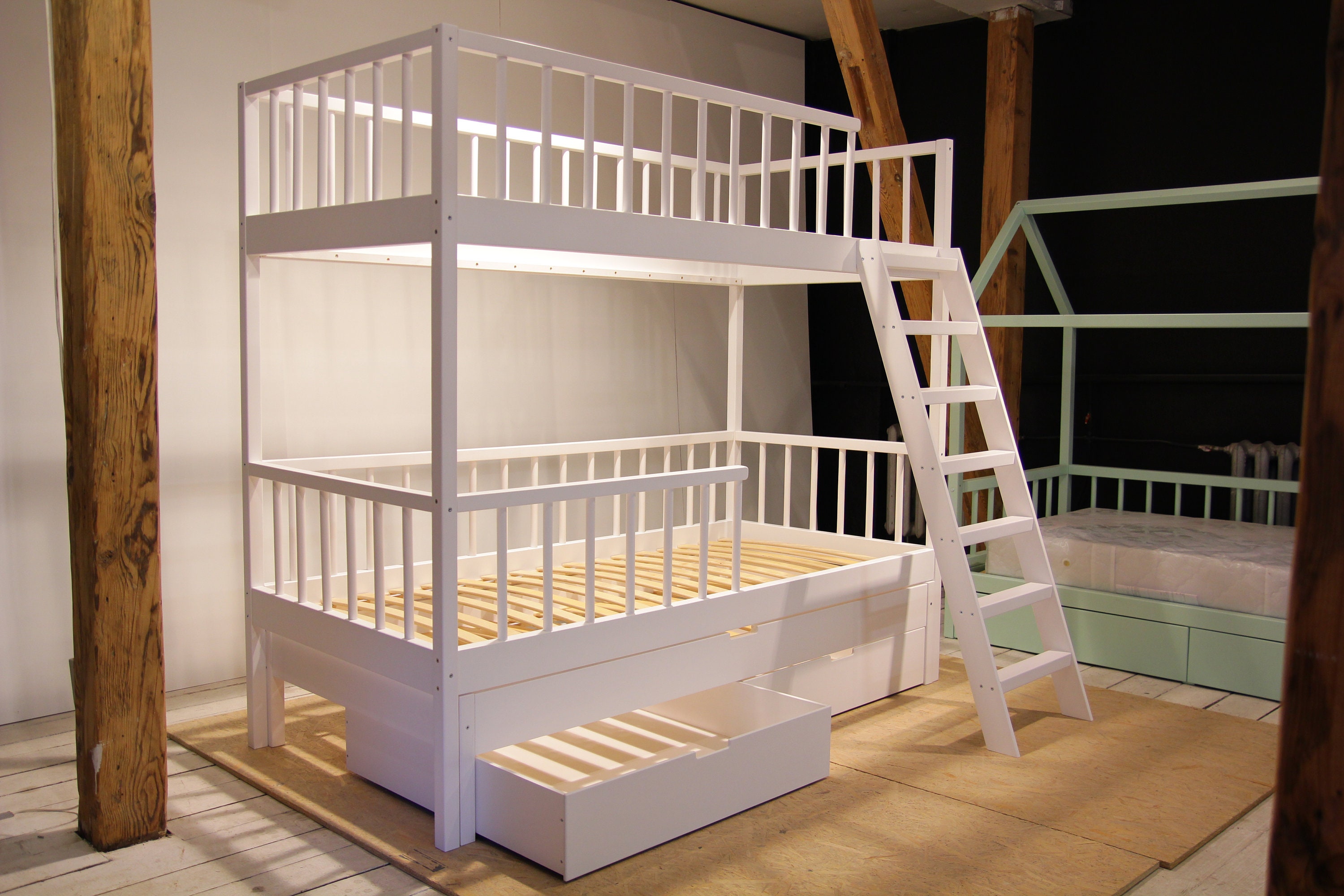 Bunk double loft bed with REMOVABLE LADDER Double loft bed Etsy
