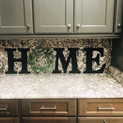 HOME Sign With Wreath Painted Home Sign for Wall Decor Etsy