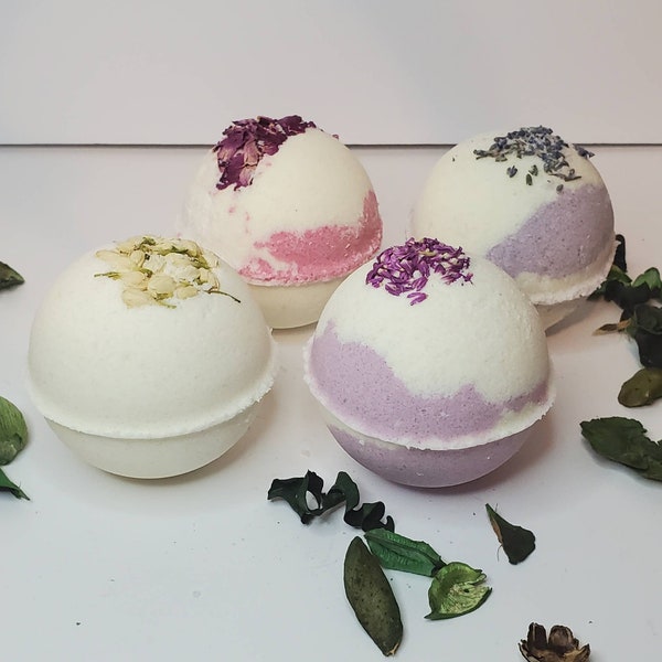 Relax Boo 4XL 13 oz Flower Bath Bomb Set/Biologische handgemaakte Bath Bomb.bs/Vegan Bath Bombs/Bridal Gift/Self Care