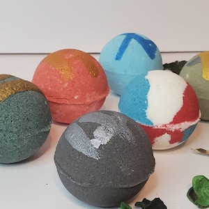 Manville Bath Bomb Set for Men, (6) or (12) Masculine Scents