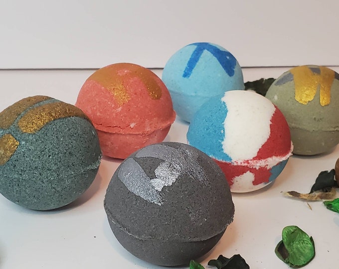 Manville Bath Bomb Set for Men, (6) or (12) Masculine Scents