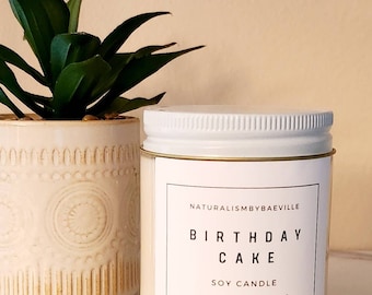 Birthday Cake Candle|Soy Wax|Customizable