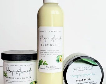 Hemp + Avocado Shea Butter Body Wash|Set| Natural Ingredients