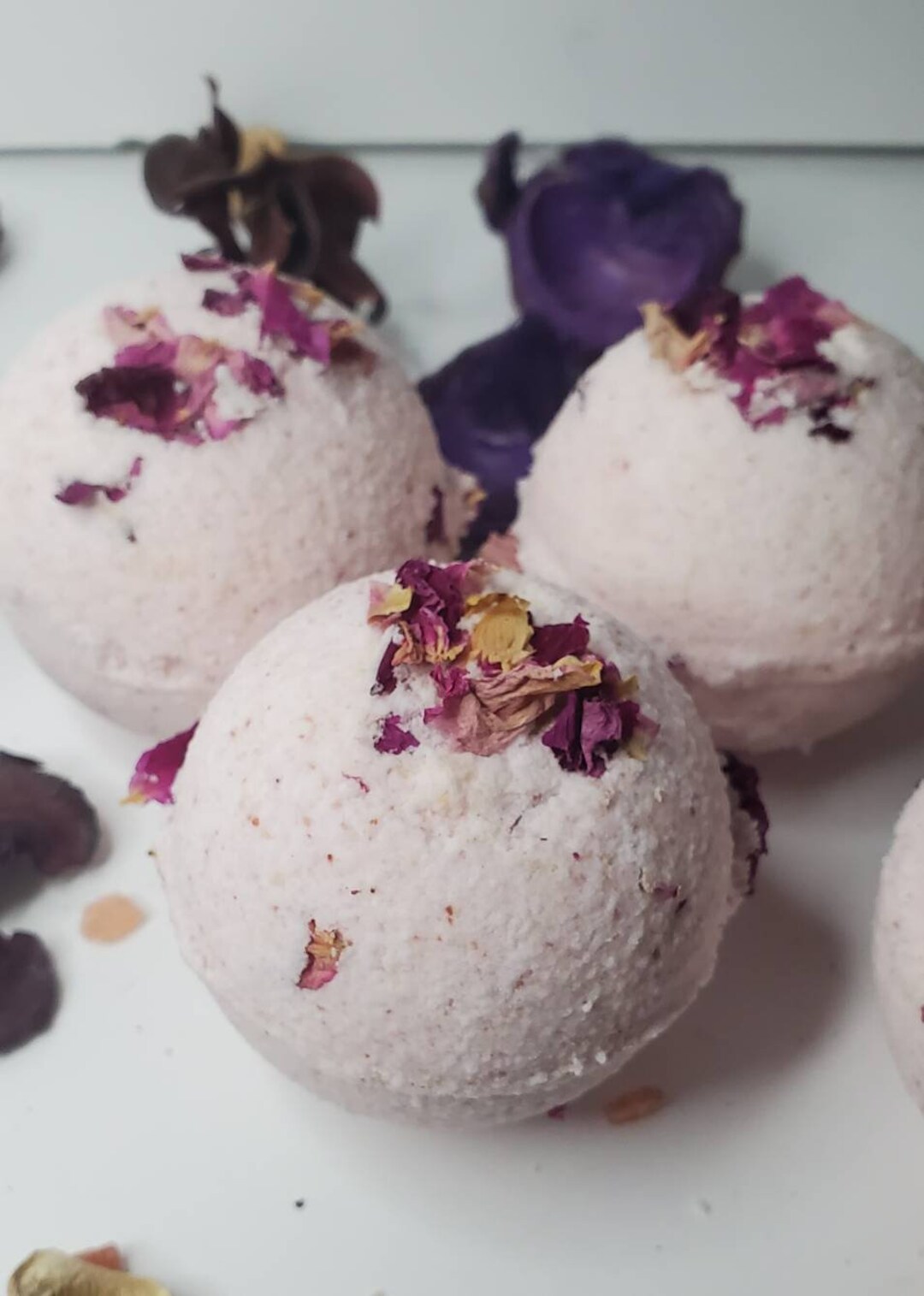 Pink Rose Himalayan Salt Bath Bombs Eczema Psoriasisskin Etsy
