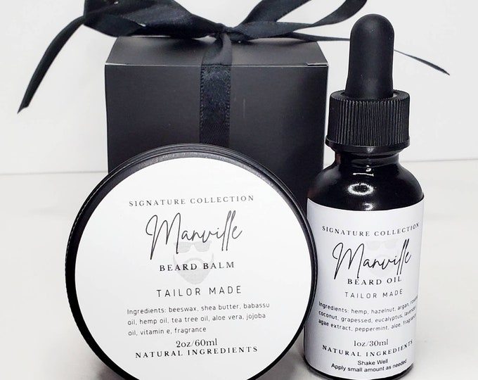 Manville Signature Beard Balm & Oil Set| Plant Based| Natural Ingredients