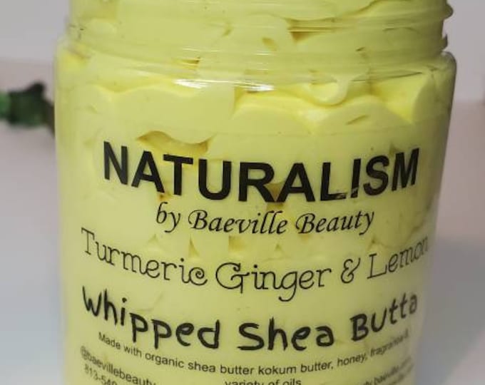 Turmeric Ginger & Lemon Whipped Shea Body Butta|Acne|Eczema|Psoriasis|Arthritis