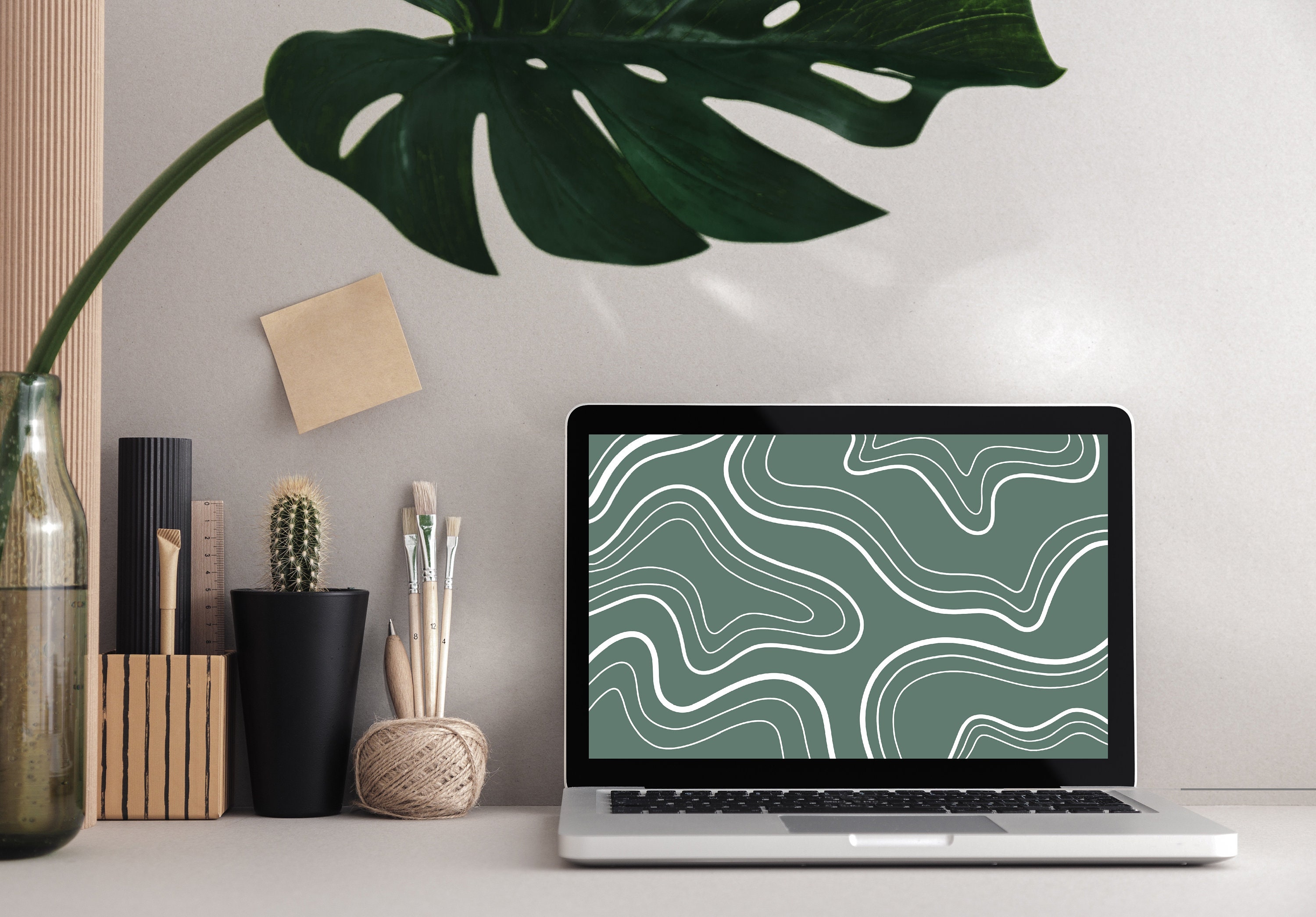 Sage Green Swirls Digital Download Laptop Etsy