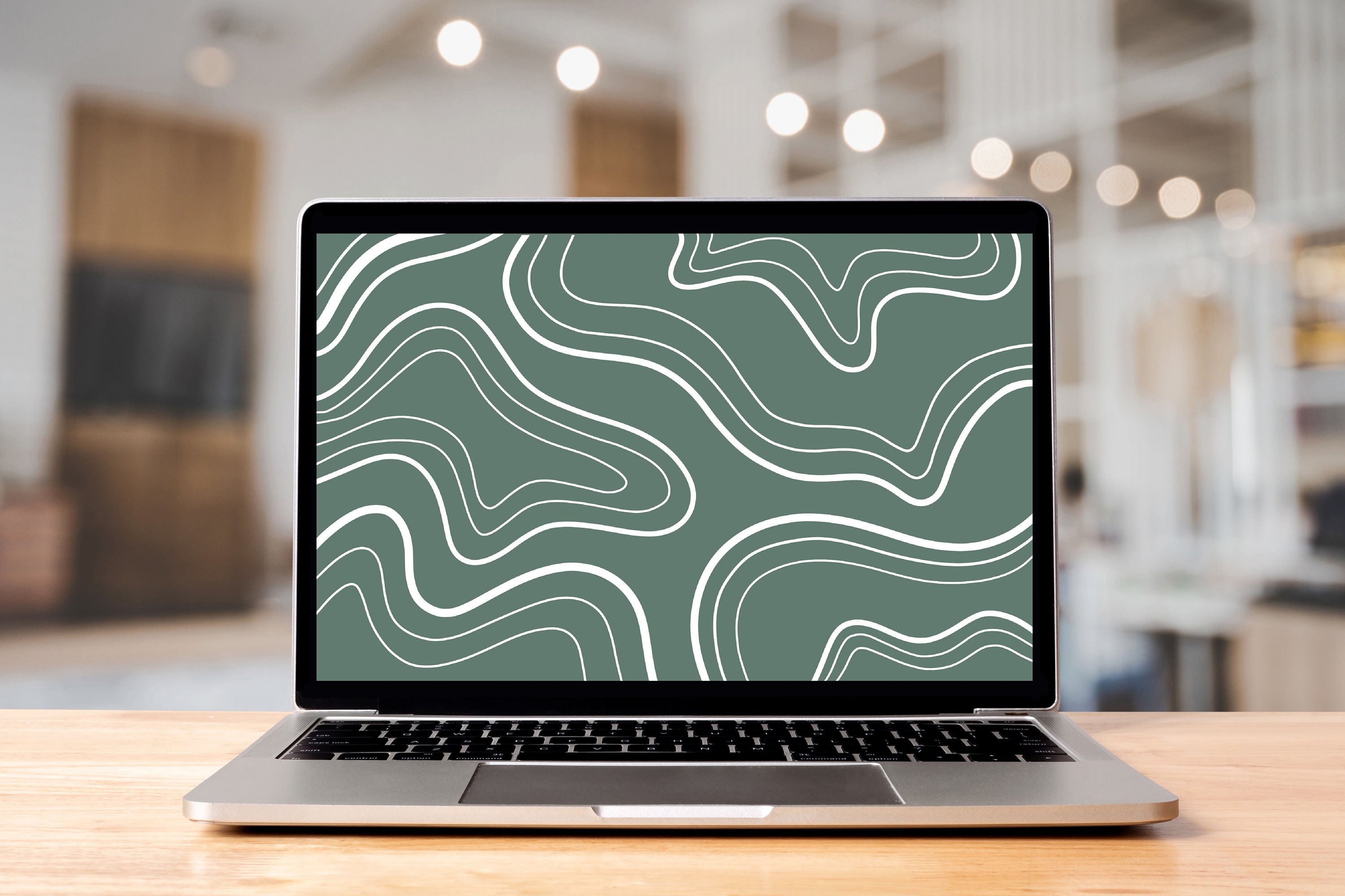 Sage Green Swirls Digital Download Laptop | Etsy