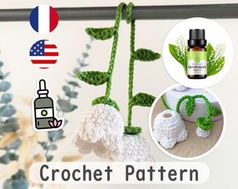 Patron diffuseur parfum muguet éternel porte bonheur crochet rapide et facile aucune couture idéal pour marchés et cadeaux fête des mères